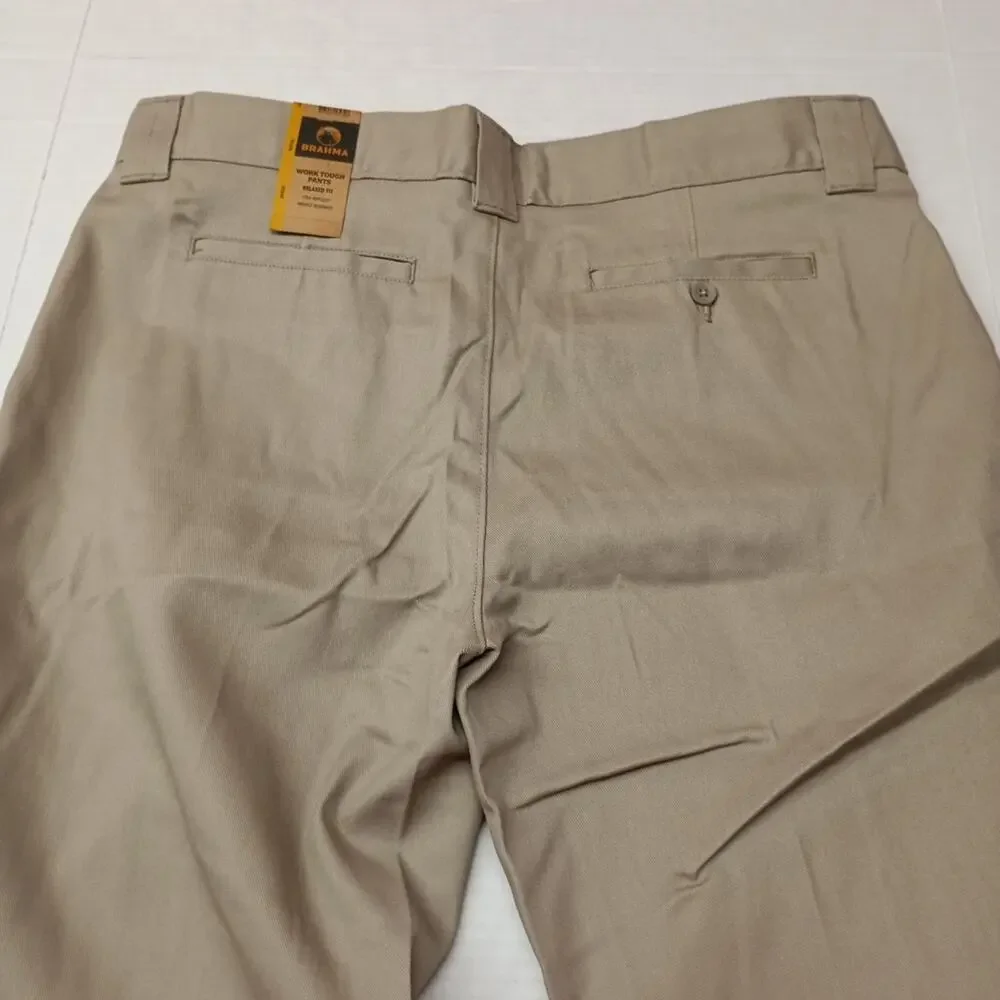 Brahma Men's Work Tough Pants Size 38x32‎ Sandy Taupe Relaxed